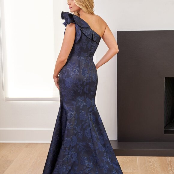 JADE COUTURE BY JASMINE Women's Cobalt Blue Gown - Picture 4 of 5